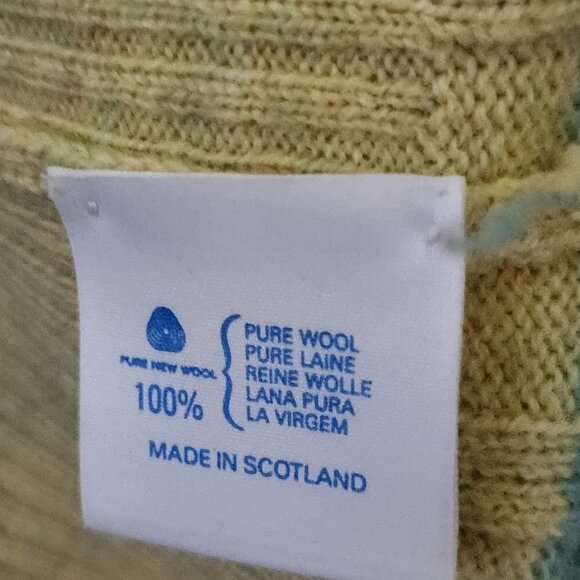 Pringle Of Scotland Vintage Pure Wool Striped CableKnit Sweater Size L - Picture 5 of 5